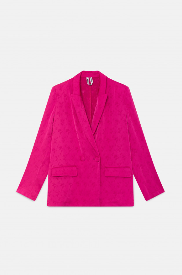 Fluid Jacquard Blazer - Fuchsia