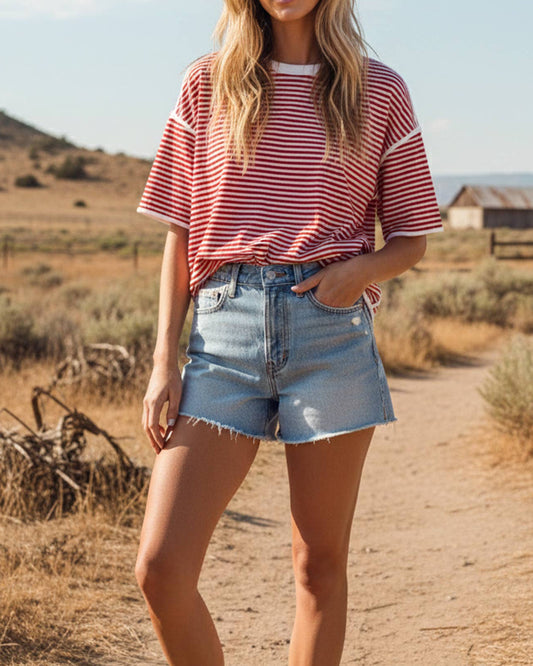 Striped Oversized Knit Top