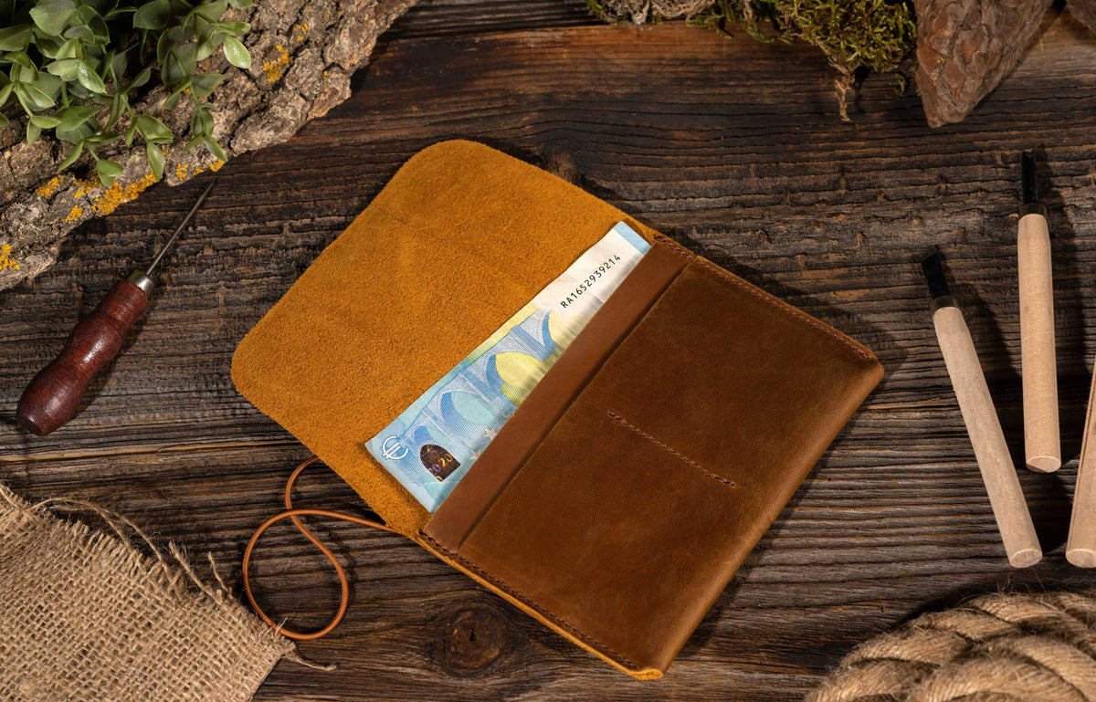 Leather Passport Holder With Strap