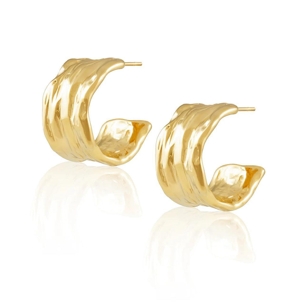 Gina Hammered Hoop Earrings