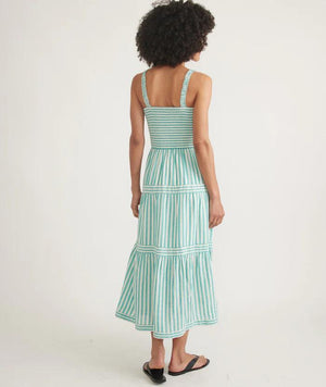 Selene Maxi Dress - Deep Aqua Stripe