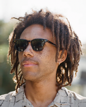 Alvez Sunglasses - Recycled Black / Green Polarized