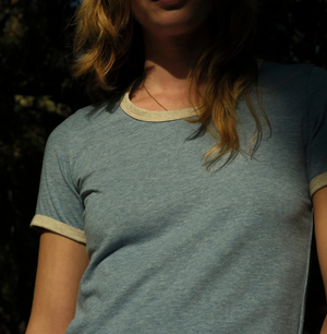 Ringer Tee - Heathered Blue