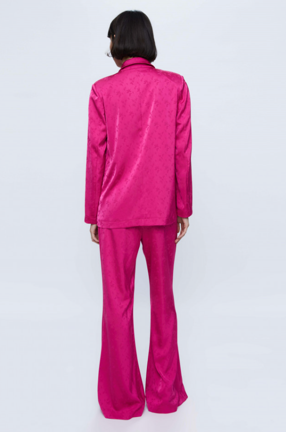 Fluid Jacquard Blazer - Fuchsia