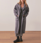 Colette Oversized Longline Coat - Grey Heather