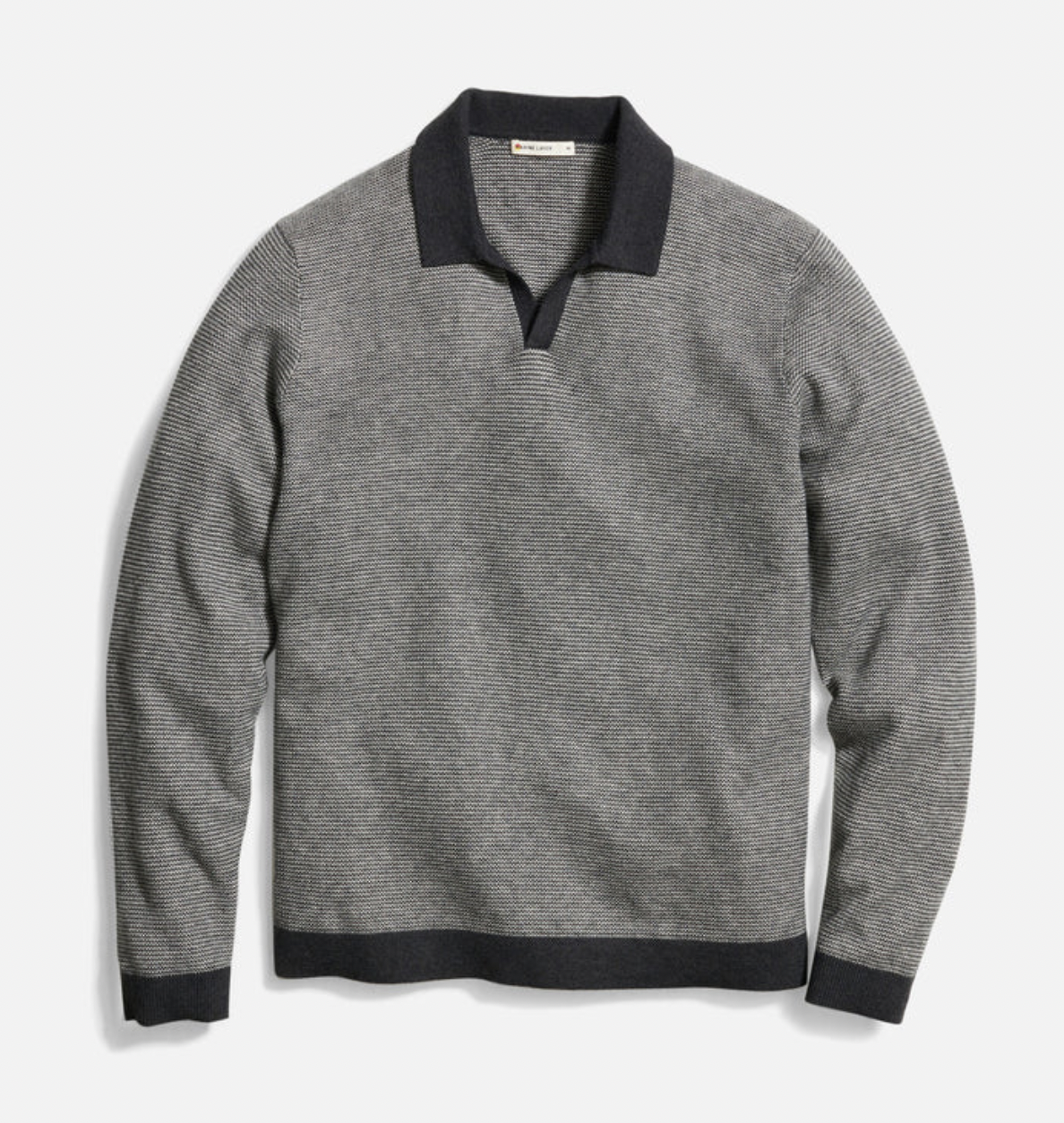 Liam L/S Sweater Polo - Charcoal