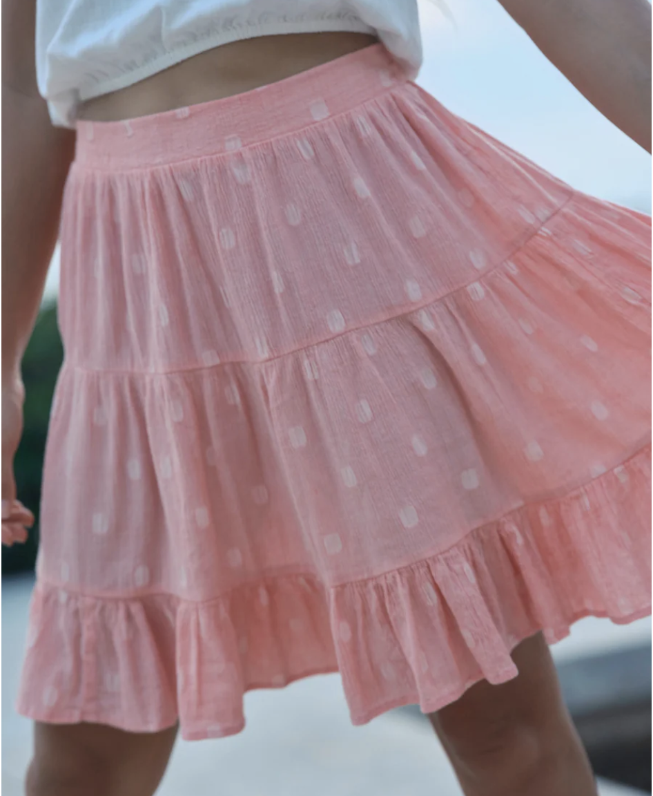 Polly Skirt - Pink Dot