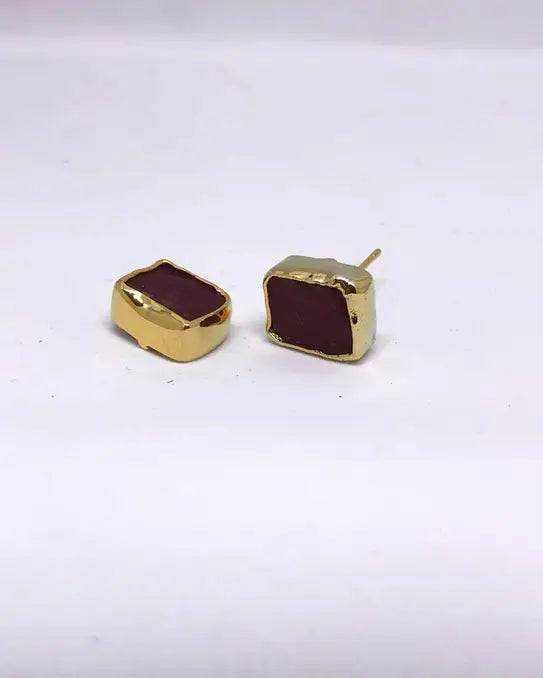 Single Raw Stone Studs