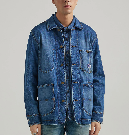 Denim Chore Coat - Mid Wash