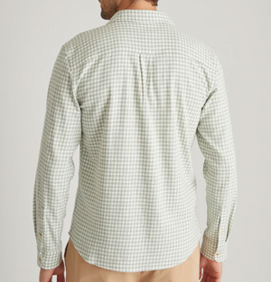 Long Sleeve Classic Stretch Selvage Shirt - Green Gingham