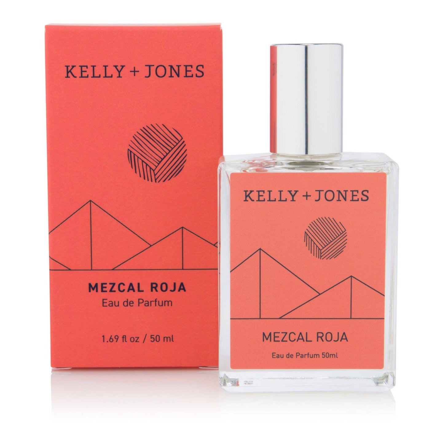 Kelly + Jones Mezcal Roja perfume bottle and packaging on a white background