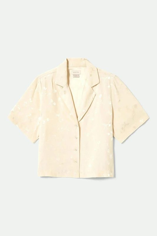 Silky Jacquard Button Down - Whitecap Floral Jacquard