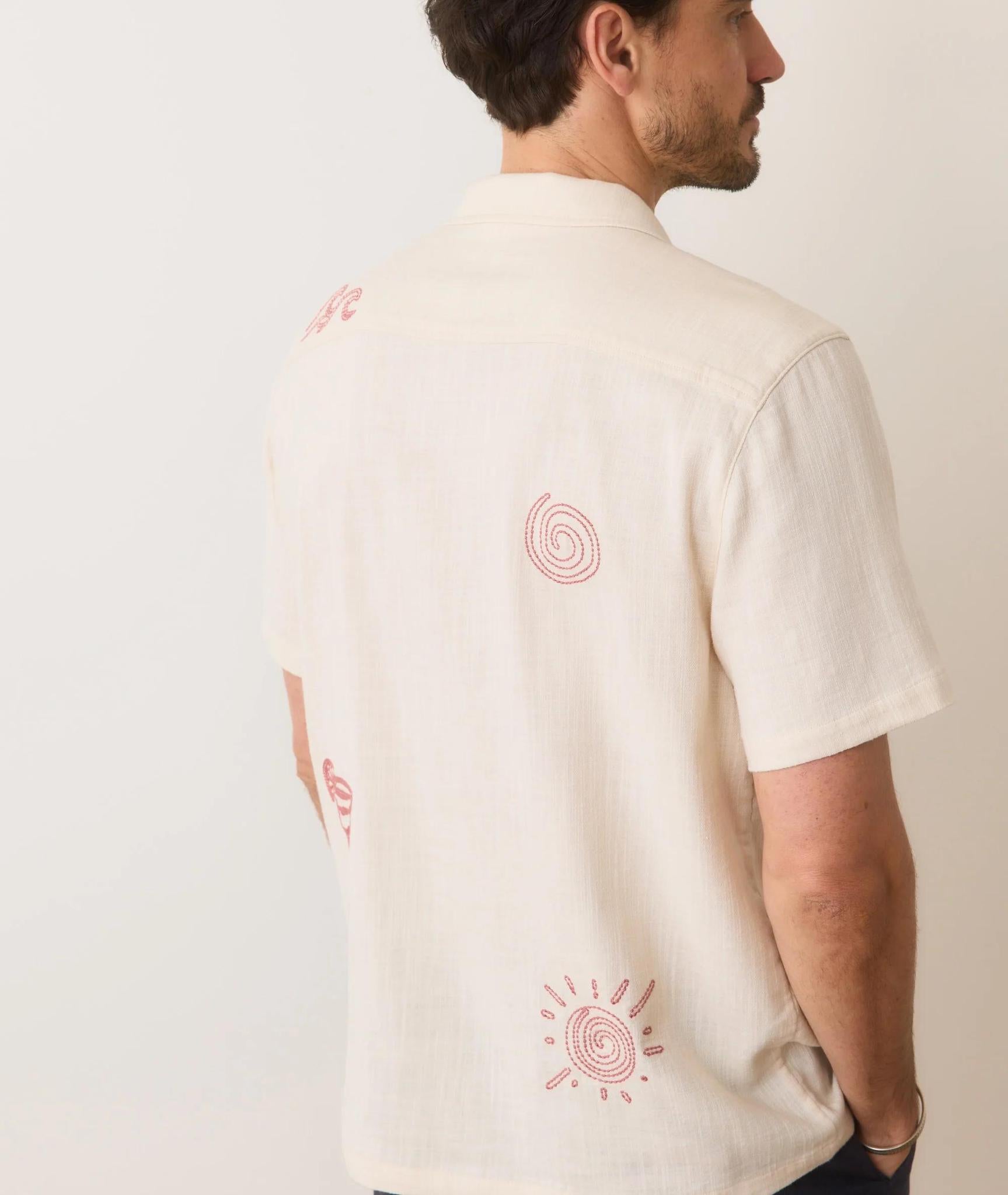 Embroidered Resort Shirt - Natural