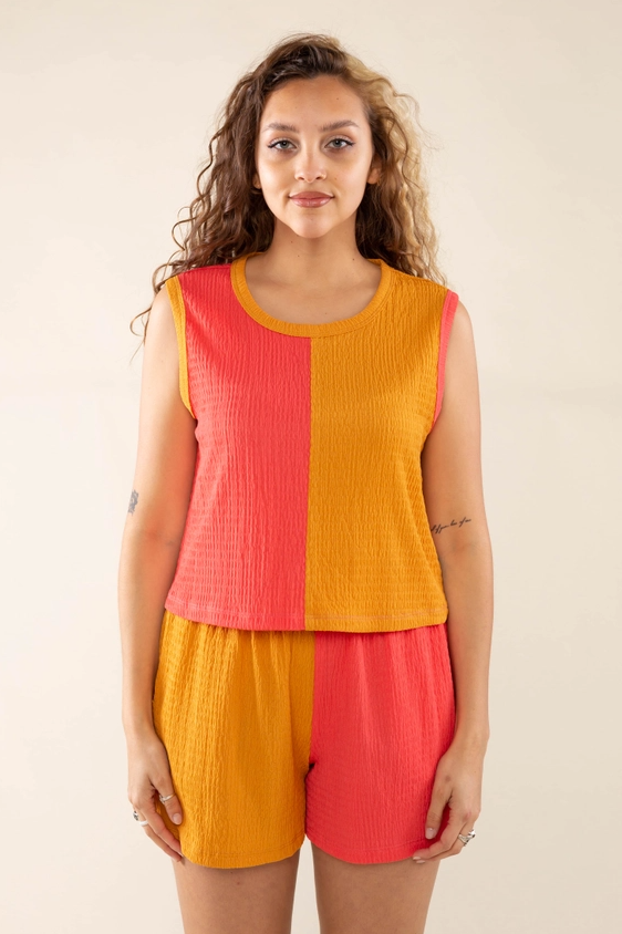 Maeve Top - Coral/Sundial