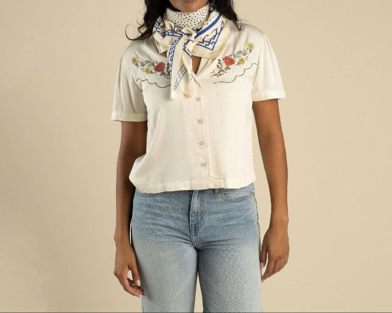 Madre Del Desierto Blue Bandana Scarf