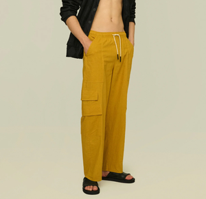 Cargo Linen Pants - Mustard