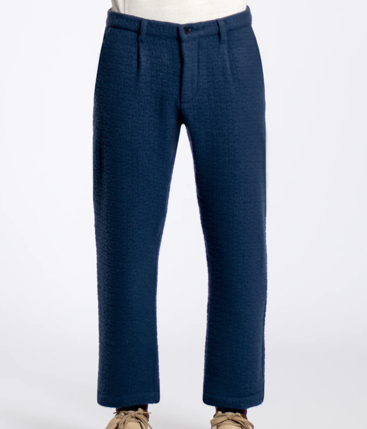 Ryder Trouser - Insignia Blue Textured Jacquard