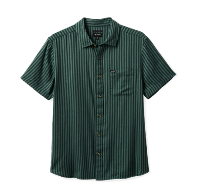 Charter Herringbone Stripe S/S Shirt - Green/Chinois
