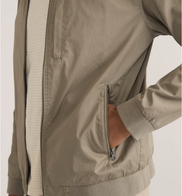 Rossland Wax Canvas Bomber - Vetiver