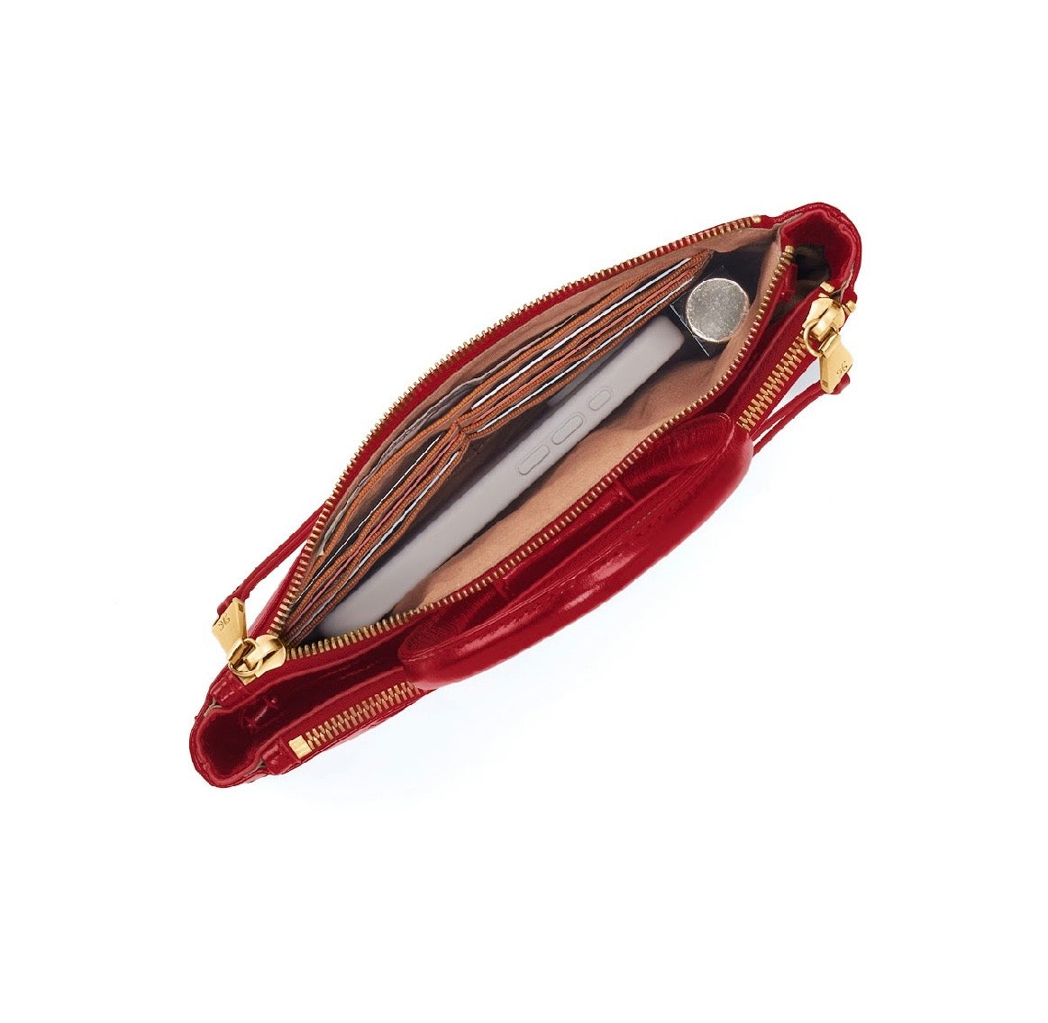 True Red Sable Crossbody -Polished Leather