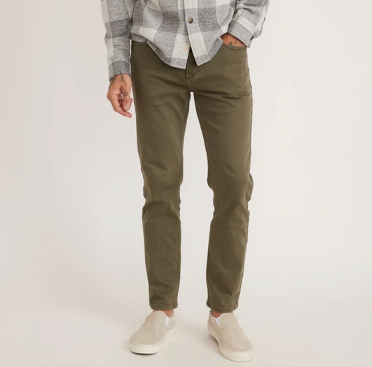 5 Pocket Athletic Fit Twill Pant - Thyme