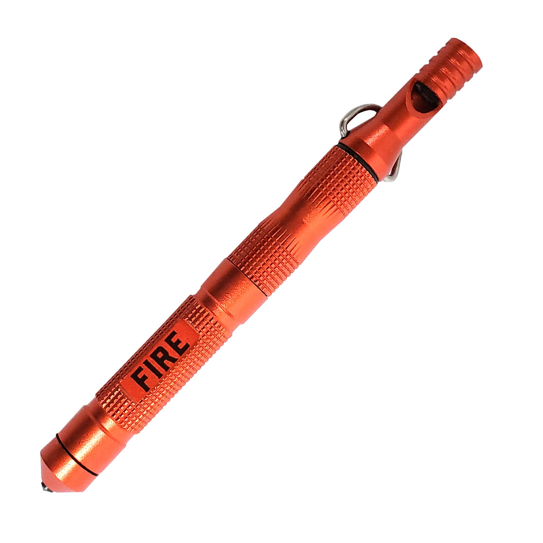 Orange fire starter pen with 'FIRE' text on a white background