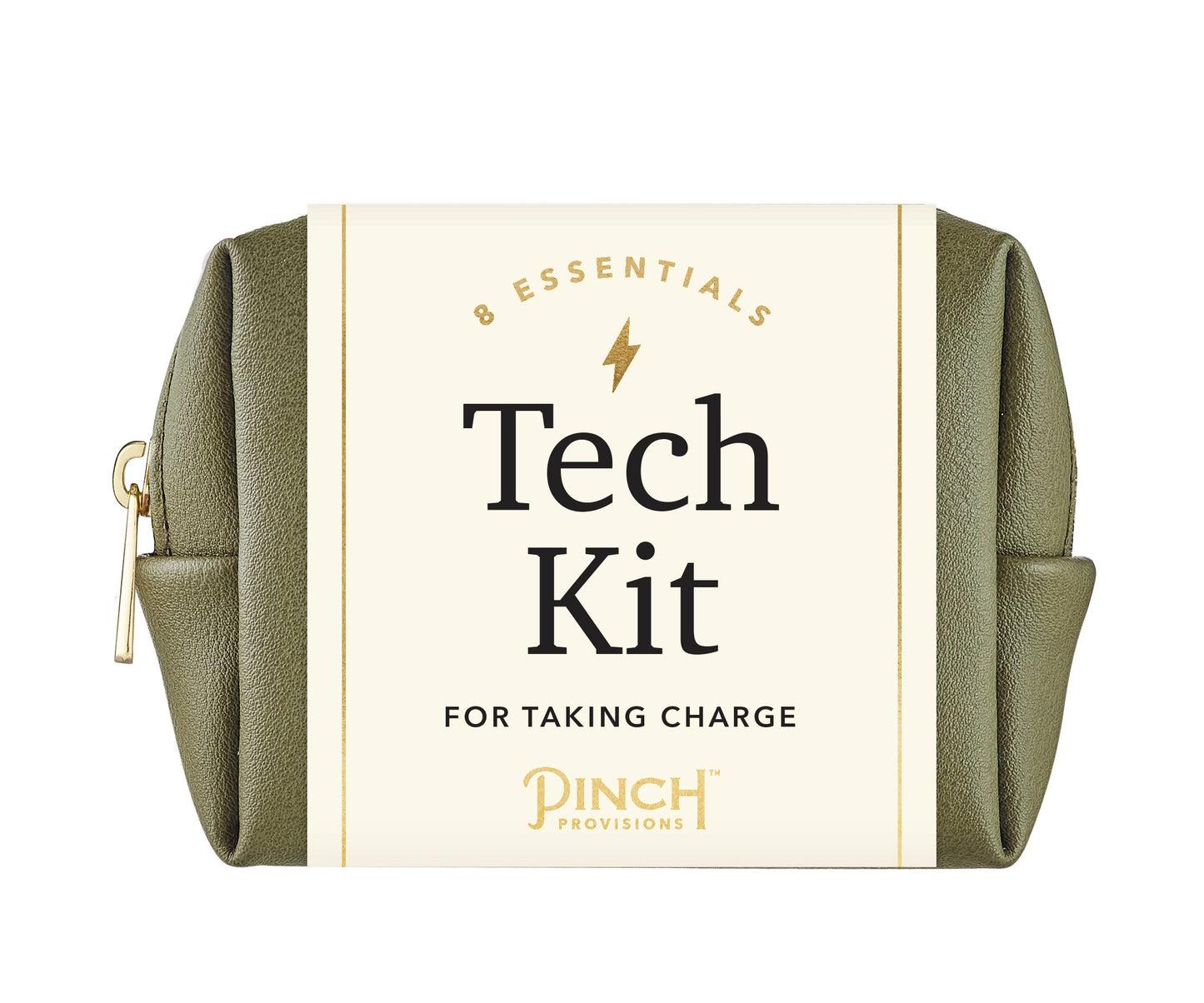 Green tech kit with 'Tech Kit' label on a white background