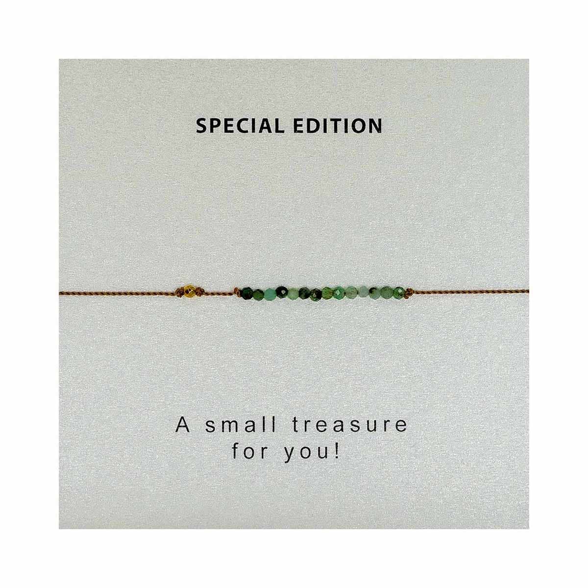 Grateful, Thankful, Blessed Green Bracelet
