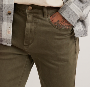 5 Pocket Athletic Fit Twill Pant - Thyme