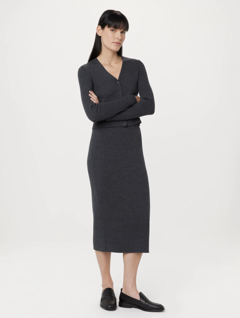 The Merino Sweater Skirt - Charcoal Grey