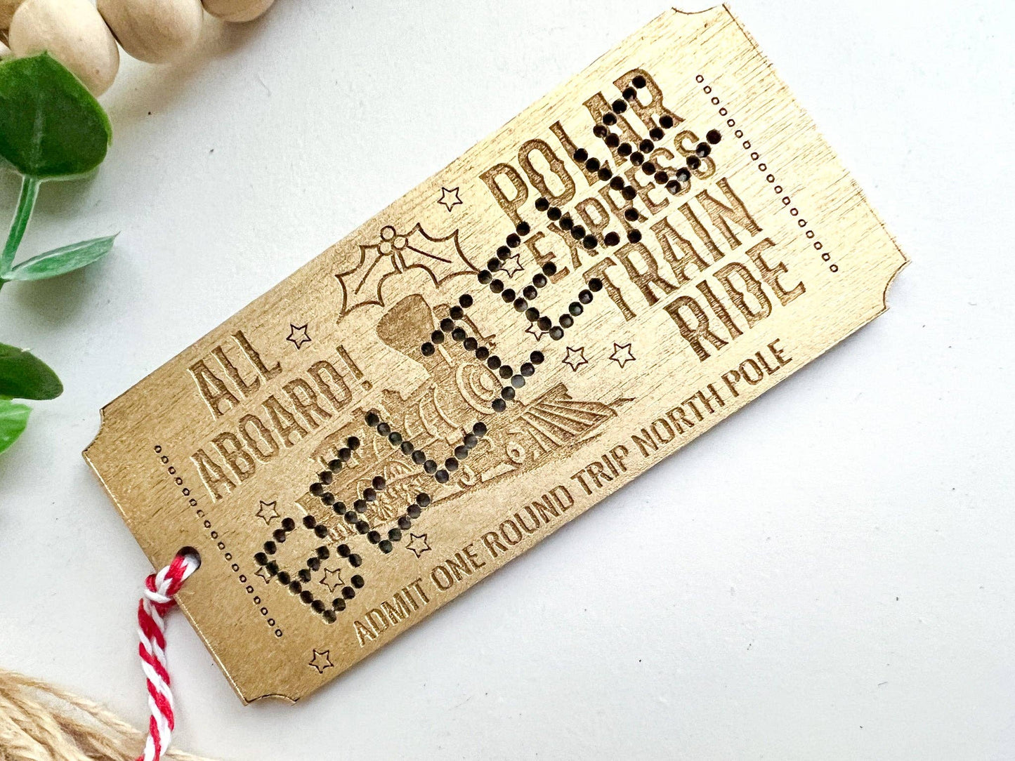 Christmas Train Ticket Christmas Ornament Polar Express