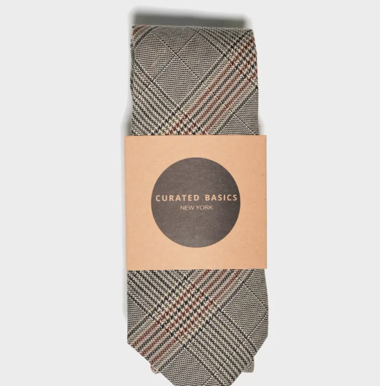 Brown Glen Plaid Tie