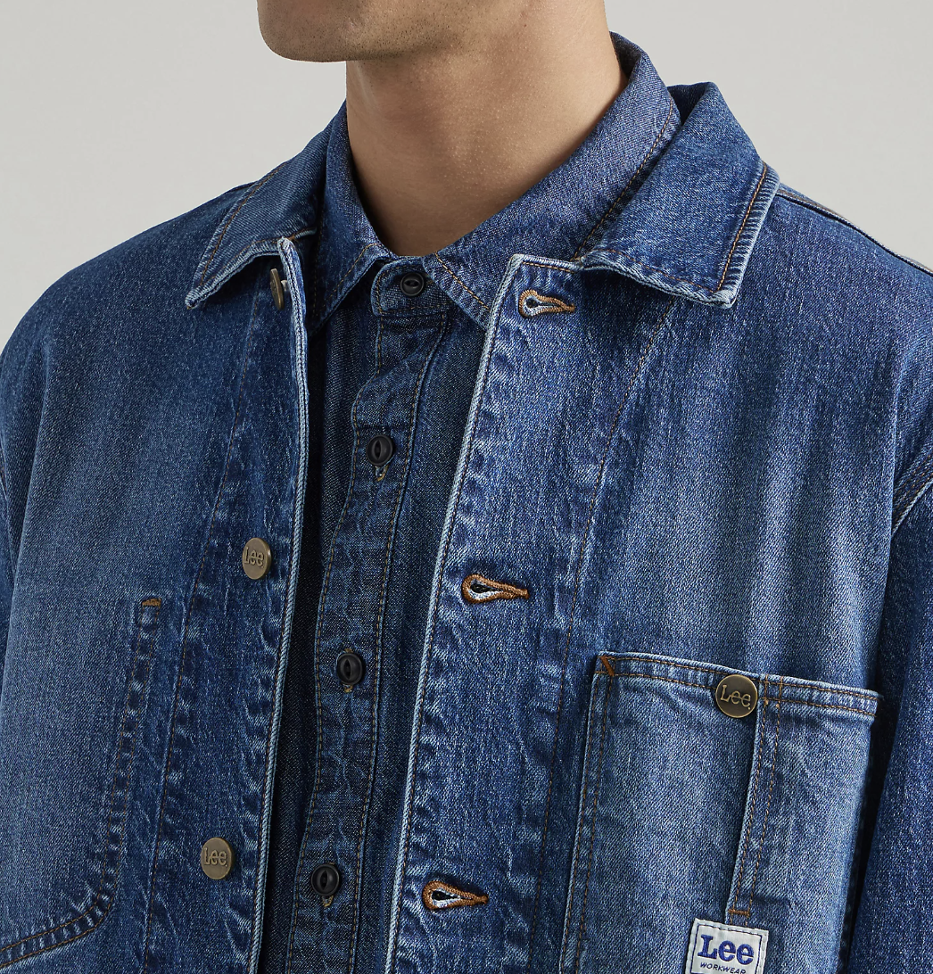Denim Chore Coat - Mid Wash