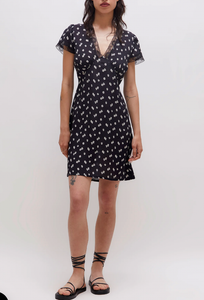 Short Floral Dress - Black