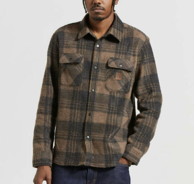 Bowery L/S Stretch Fleece - Burrow Brown/Black