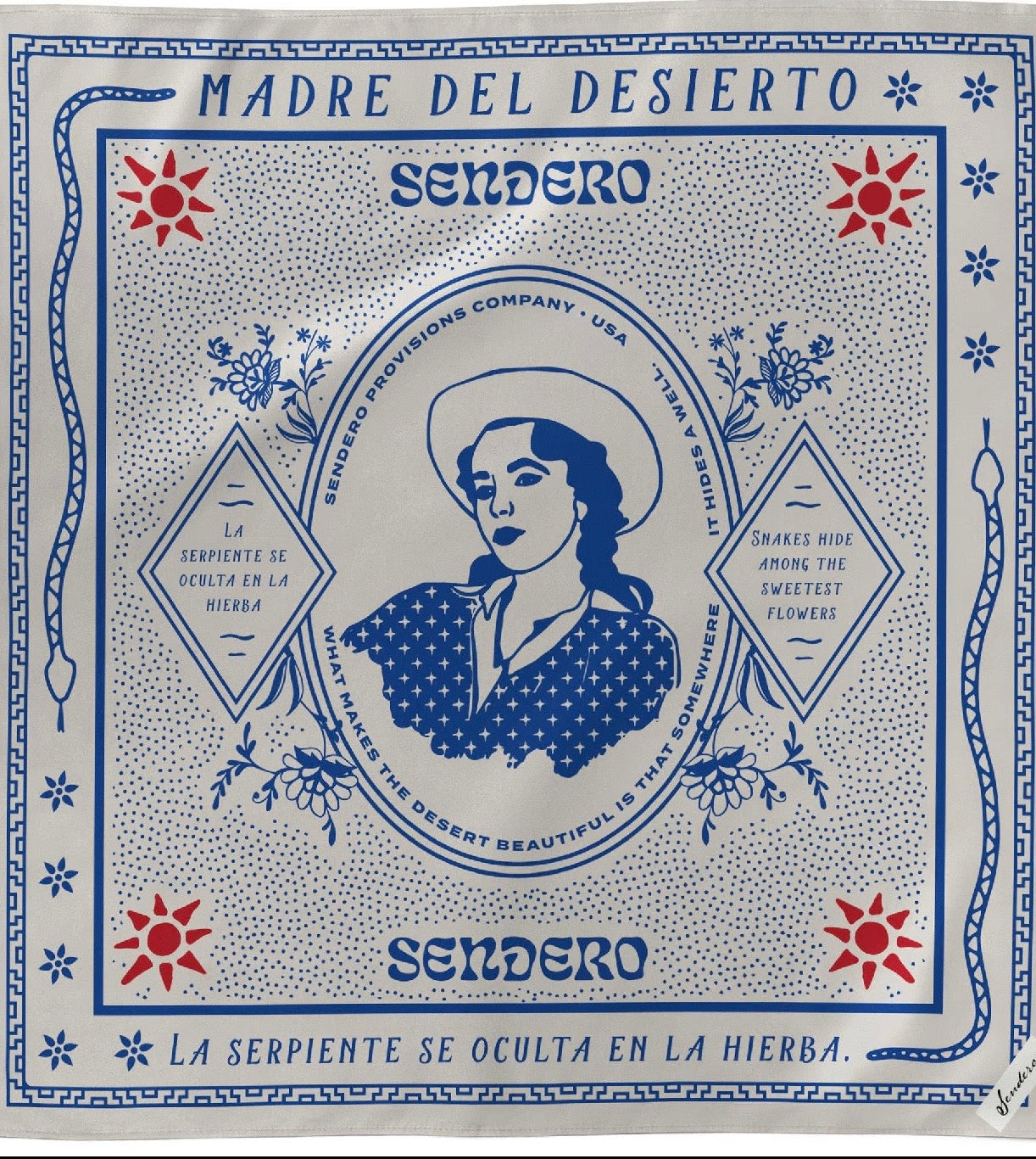 Madre Del Desierto Blue Bandana Scarf