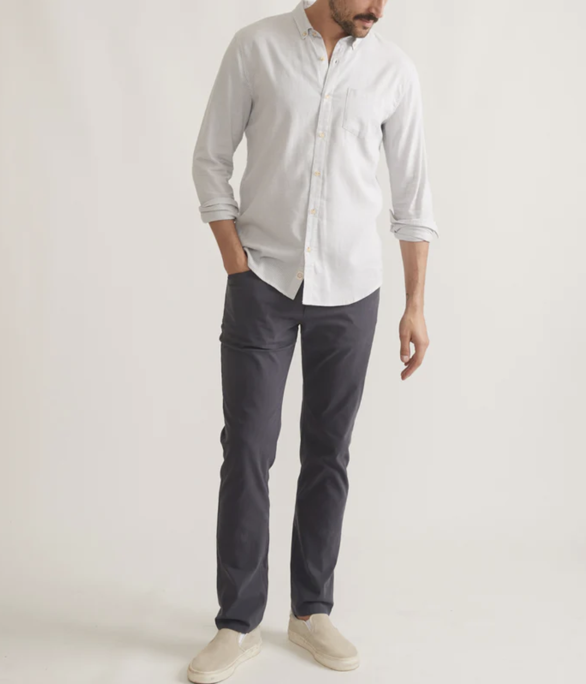 California Oxford Shirt - Grey Stripe