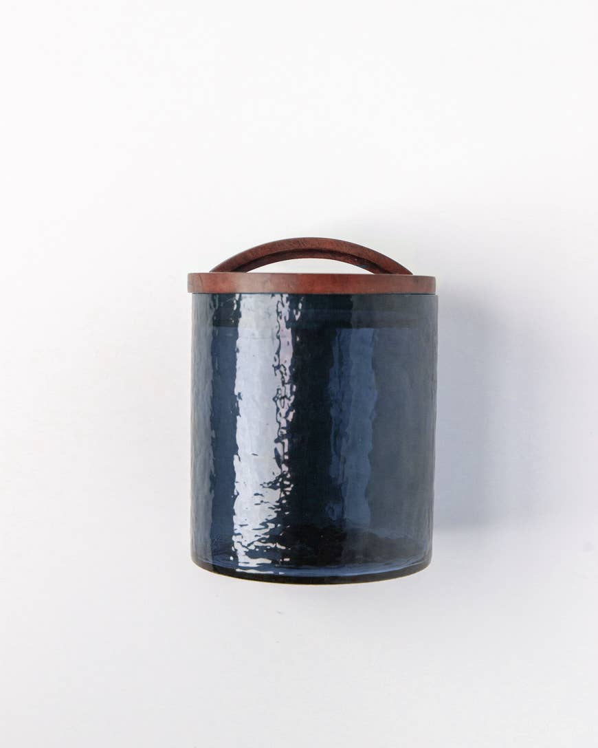 Elevate Your Space Handblown Hammered Glass Canisters