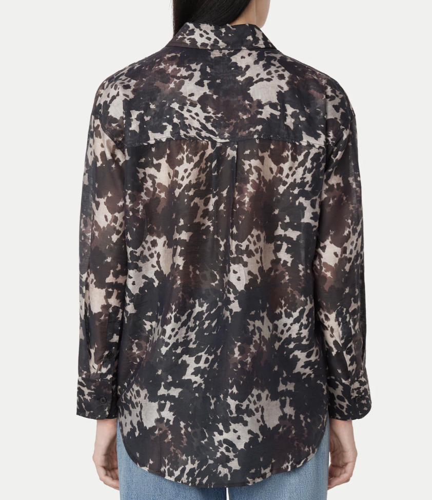 Printed Sheer Shirt - Black