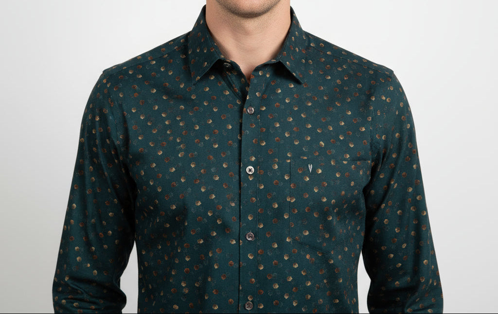 Fall Leaves Long Sleeve Woven Shirt