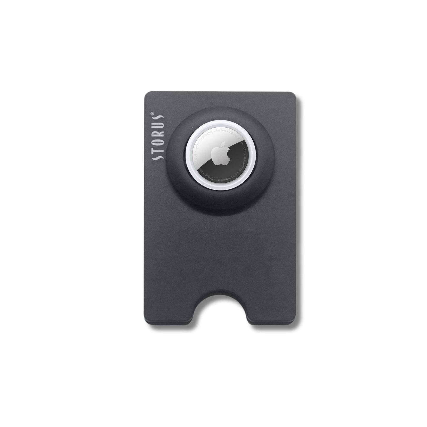 Black rectangular device with a circular component featuring a brand logo on a white background