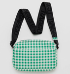 Camera Crossbody - Green Gingham