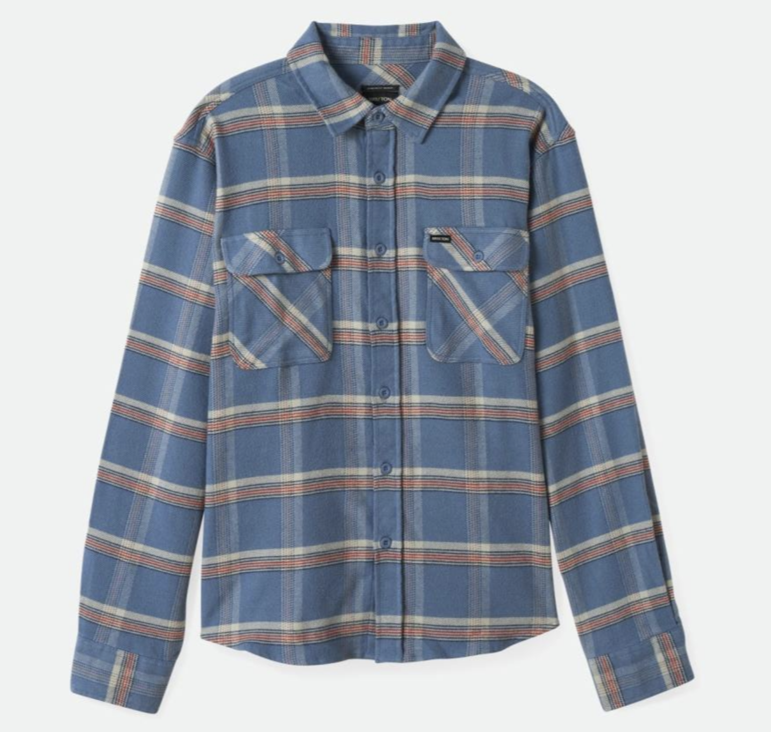 Bowery Stretch Water Resistant L/S Flannel - Flint Blue/Grey/Burnt Red