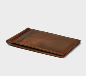 Slim Money Clip Wallet - Dark Brown