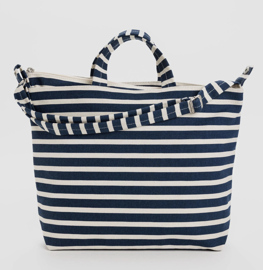 Horizontal Zip Duck Bag - Navy Stripe
