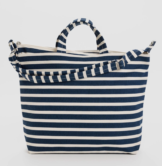 Horizontal Zip Duck Bag - Navy Stripe