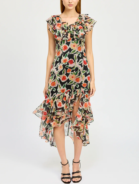 Eden Maxi Dress - Black/Red