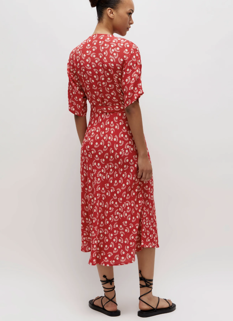 Mars Midi Dress - Red Print