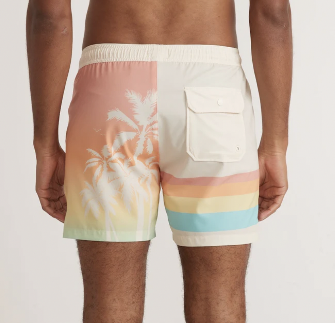 4 Way Stretch Swim Trunk - Ombre Palm