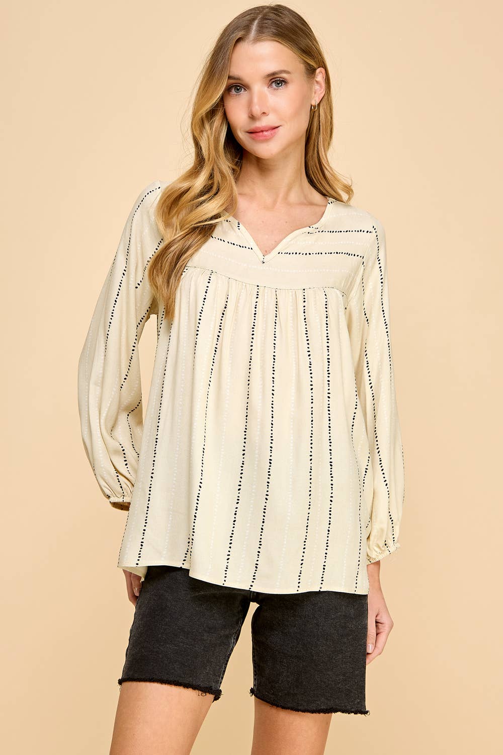 The Leslie-Dot Patterned Printed Top